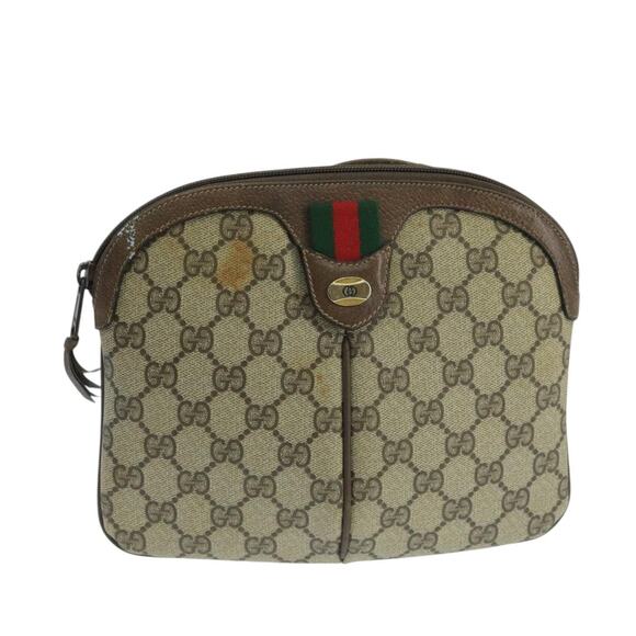 GUCCI GG Supreme Web Sherry Line Shoulder Bag Beige 904 02 047 - Picture 2 of 16